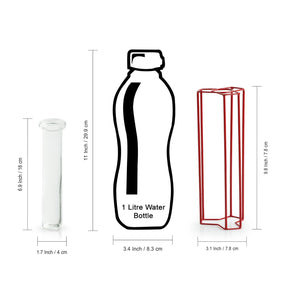 'Modern Glass Garden' Test Tube Table Planter/Vase (10 Inch, Red)