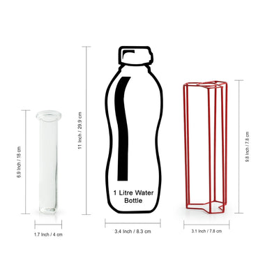 'Modern Glass Garden' Test Tube Table Planter/Vase (10 Inch, Red)