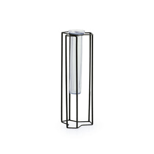 'Modern Glass Garden' Test Tube Table Planter/Vase (10 Inch, Black)