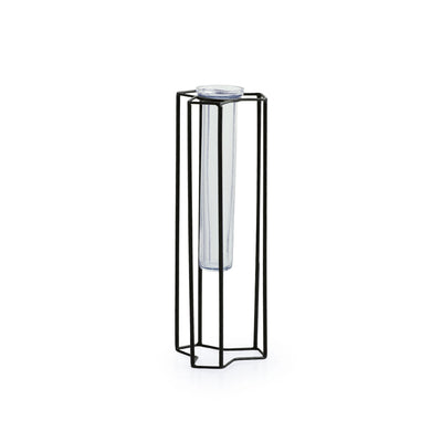 'Modern Glass Garden' Test Tube Table Planter/Vase (10 Inch, Black)