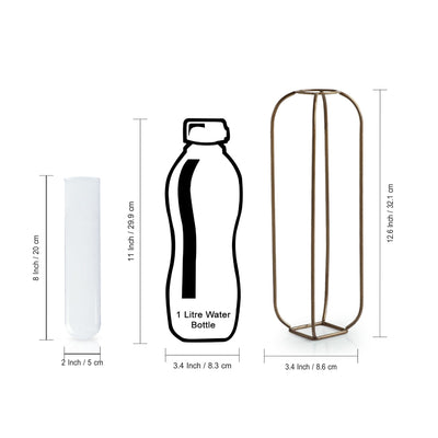 'Modern Glass Garden' Test Tube Table Planter/Vase (12 Inch, Golden)