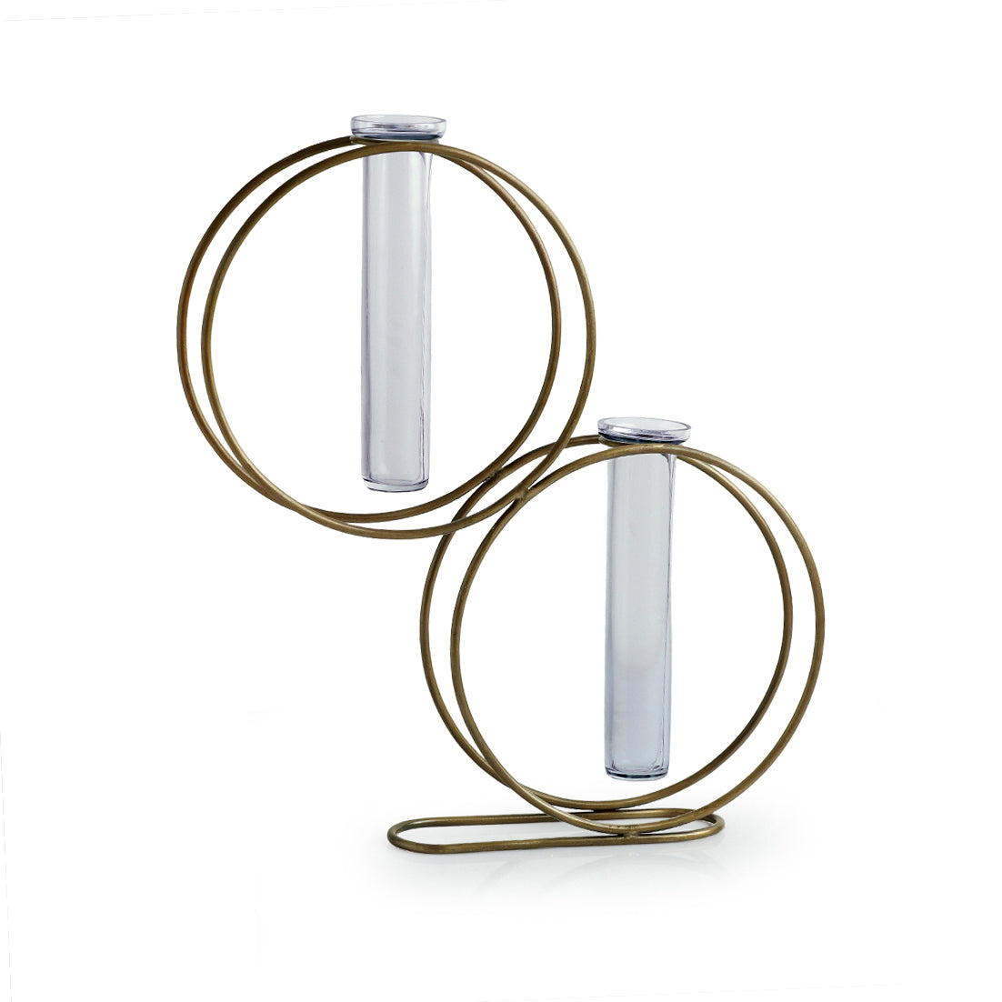 'Modern Glass Garden' Test Tube Table Planter/Vases (13 Inch, Golden)