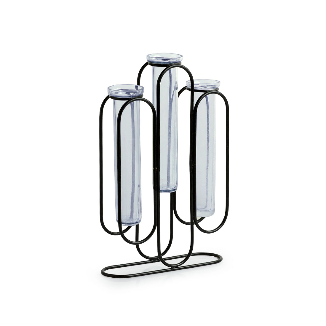 'Modern Glass Garden' Test Tube Table Planter/Vases (10 Inch, Black)