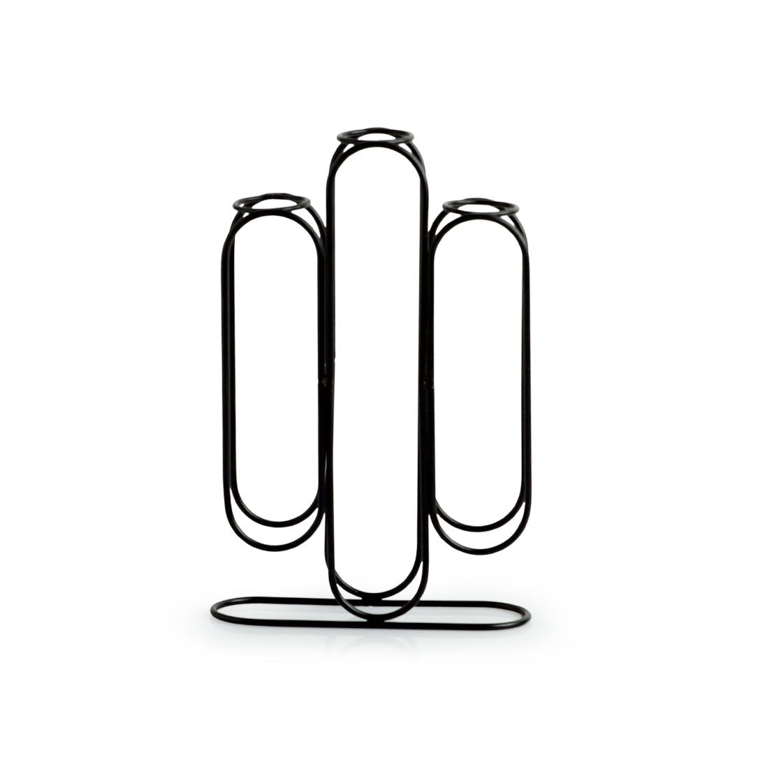 'Modern Glass Garden' Test Tube Table Planter/Vases (10 Inch, Black)