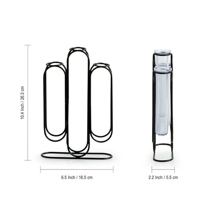 'Modern Glass Garden' Test Tube Table Planter/Vases (10 Inch, Black)