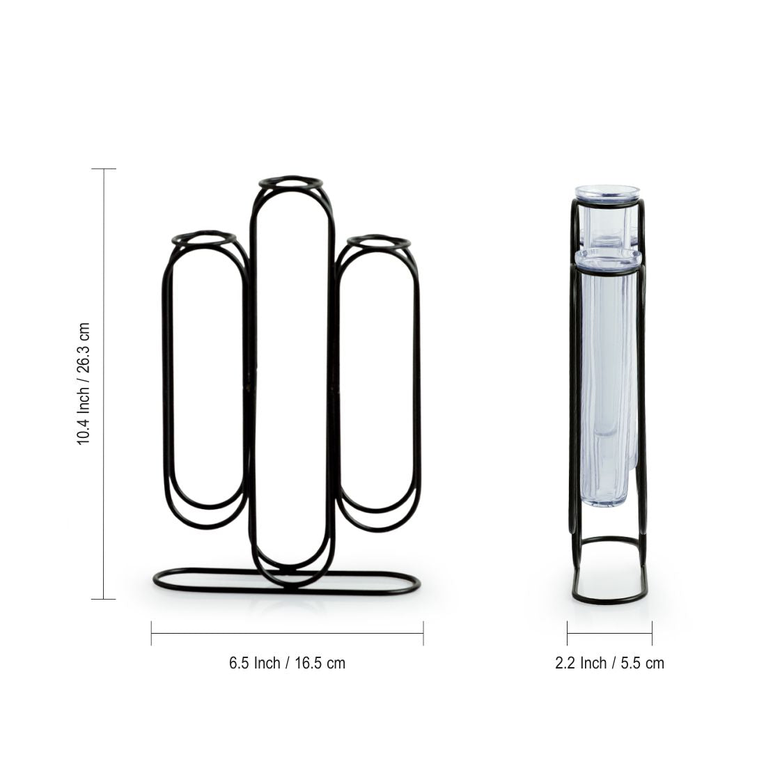 'Modern Glass Garden' Test Tube Table Planter/Vases (10 Inch, Black)