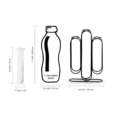 'Modern Glass Garden' Test Tube Table Planter/Vases (10 Inch, Black)