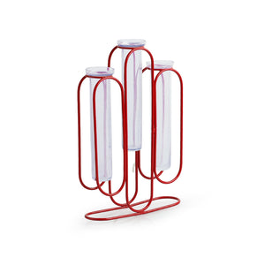 'Modern Glass Garden' Test Tube Table Planter/Vases (10 Inch, Red)