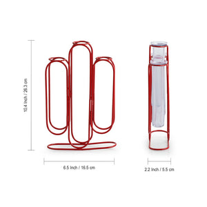 'Modern Glass Garden' Test Tube Table Planter/Vases (10 Inch, Red)