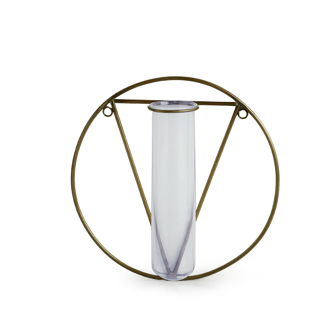 'Modern Glass Garden' Test Tube Wall Planter/Vase (9 Inch, Golden)