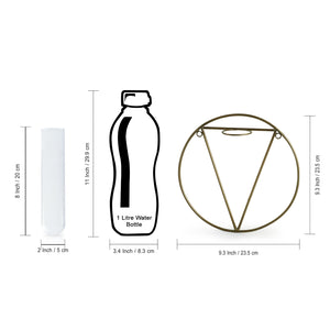 'Modern Glass Garden' Test Tube Wall Planter/Vase (9 Inch, Golden)