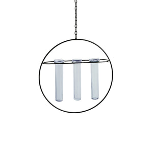 'Modern Glass Garden' Test Tube Hanging Planter/Vases (12 Inch, Black)