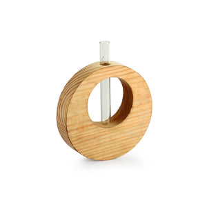 'Pine Ring Glass Garden' Test Tube Table Planter/Vase (9 Inch, Light Brown)