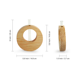 'Pine Ring Glass Garden' Test Tube Table Planter/Vase (9 Inch, Light Brown)