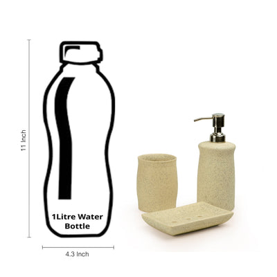 Elegant Ceramic Bathroom Accessory Set Of 3 In Off White