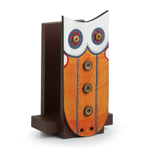 'Owl Motif' Pine Wood Towel Holder (Upto 3 Towels)