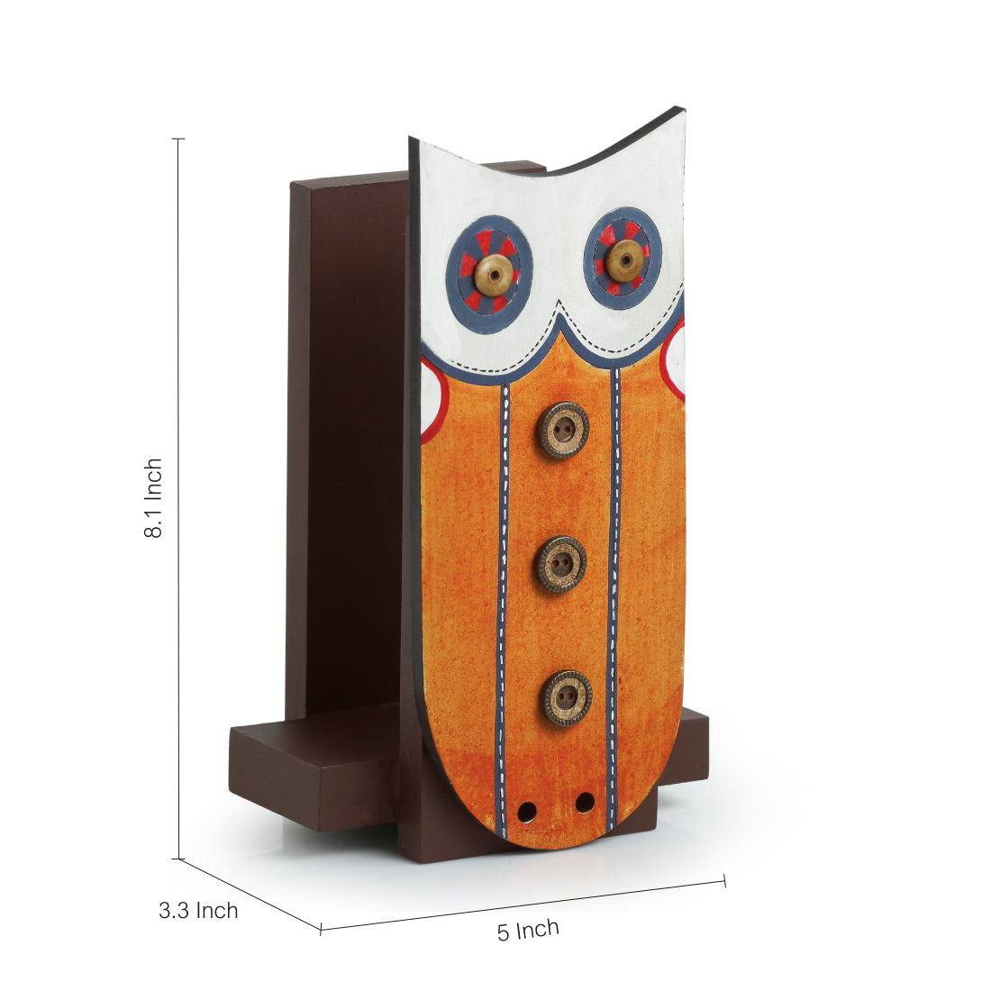 'Owl Motif' Pine Wood Towel Holder (Upto 3 Towels)