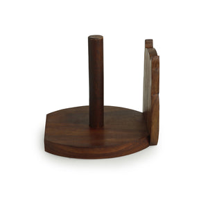 'Owl On A Roll' Hand Carved Sheesham Wood Tissue Roll Holder