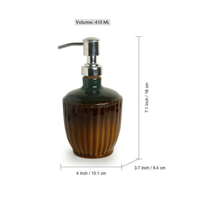 The 'Amber & Teal' Studio Pottery Ceramic Bathroom Accessory (Set Of 3)