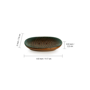 The 'Amber & Teal' Studio Pottery Ceramic Bathroom Accessory (Set Of 3)