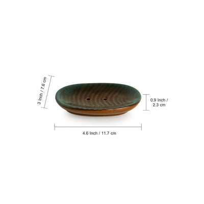The 'Amber & Teal' Studio Pottery Ceramic Bathroom Accessory (Set Of 3)