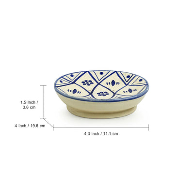 'Moroccan Floral' Handpainted Studio Pottery Ceramic Bathroom Accessory (Set of 3)