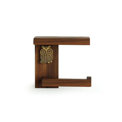 'Owl Block' Hand Carved Sheesham Wood Decorative Tissue Roll Dispenser