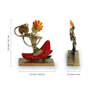 'Folk Music Mahotsav' Handpainted Decorative Showpieces (Set of 3, Iron, 8 Inch)