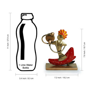 'Folk Music Mahotsav' Handpainted Decorative Showpieces (Set of 3, Iron, 8 Inch)