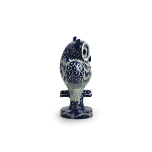 'The Consious Owl' Handpainted Showpiece In Eucalyptus Wood