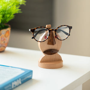 'The Nocturnal Owl' handcrafted Spectacle Holder & Showpiece In Sheesham and Beach Wood
