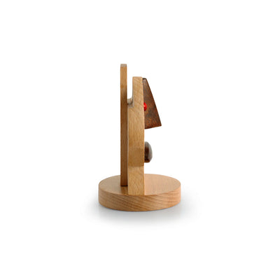 'The Nocturnal Owl' handcrafted Spectacle Holder & Showpiece In Sheesham and Beach Wood