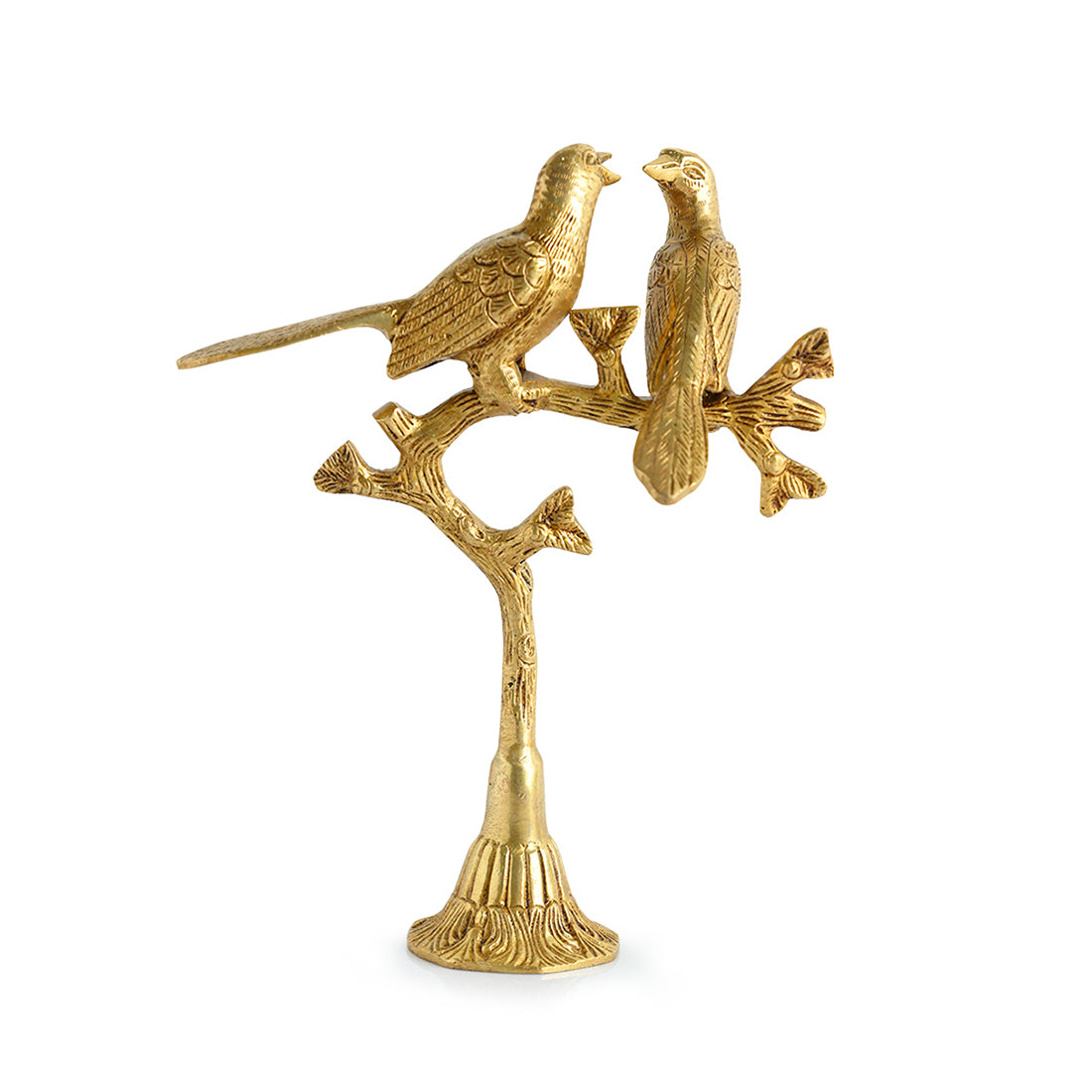 'Twin Bird' Carved Brass Showpiece (Hand-Etched, 1.0 Kg)