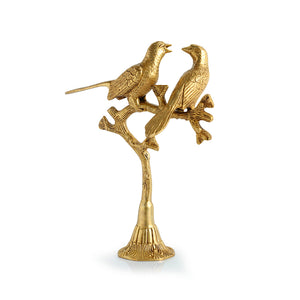 'Twin Bird' Carved Brass Showpiece (Hand-Etched, 1.0 Kg)