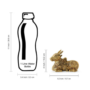 'Nandi' Carved Brass Showpiece Idol (Hand-Etched, 0.9 Kg)