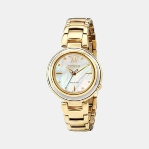 Citizen L Women Eco-Drive White Dial Analog Stainless Steel Watch EM0334-54D
