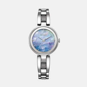 Eco-Drive Women Eco-Drive Light Blue Dial Analog Stainless Steel Watch EM0801-85N