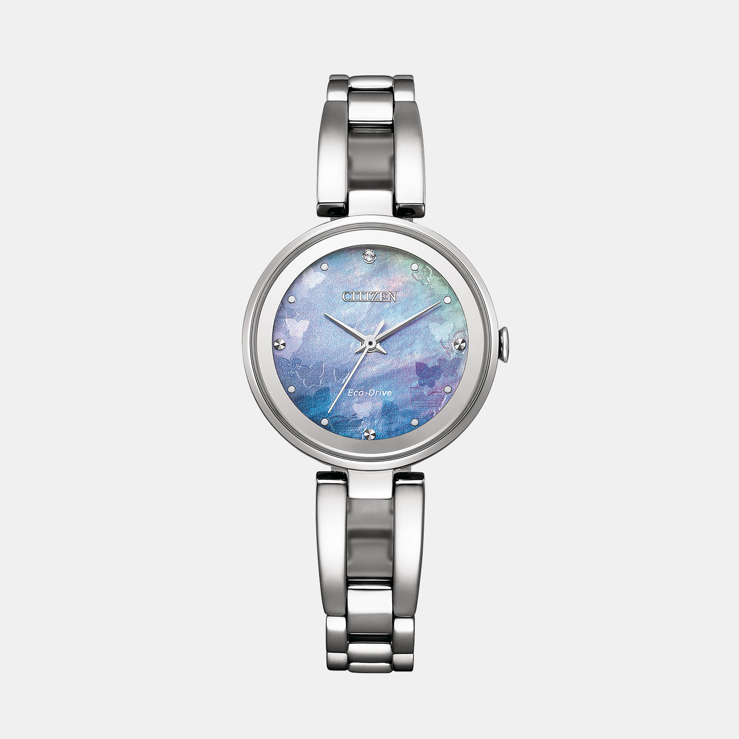 Eco-Drive Women Eco-Drive Light Blue Dial Analog Stainless Steel Watch EM0801-85N