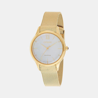 Citizen L Women Eco-Drive White Dial Analog Stainless Steel Watch EM0812-89D