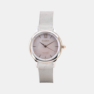 Citizen L Women Eco-Drive Mother Of Pearl Dial Analog Stainless Steel Watch EM0816-88Y