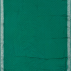 Sea Green Pure Crepe Embroidered Saree With Dotted Motifs-Sea Green