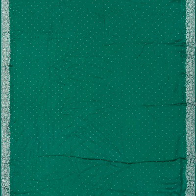 Sea Green Pure Crepe Embroidered Saree With Dotted Motifs-Sea Green
