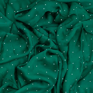 Sea Green Pure Crepe Embroidered Saree With Dotted Motifs-Sea Green