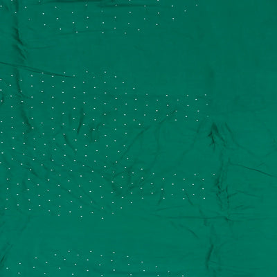 Sea Green Pure Crepe Embroidered Saree With Dotted Motifs-Sea Green
