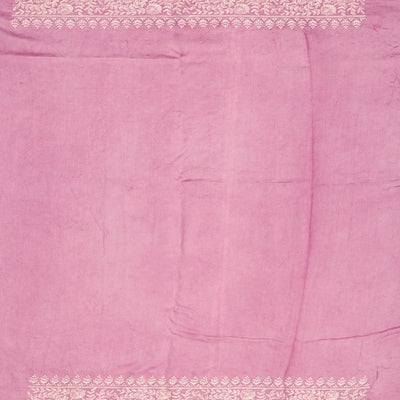 Dusty Pink Organza Silk Saree With Meena Embroidered Motifs-Dusty Pink