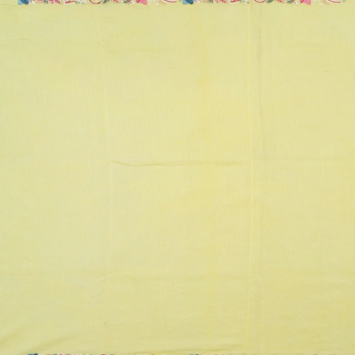 Light Yellow Organza Silk Saree With Meena Embroidered Motifs-Yellow