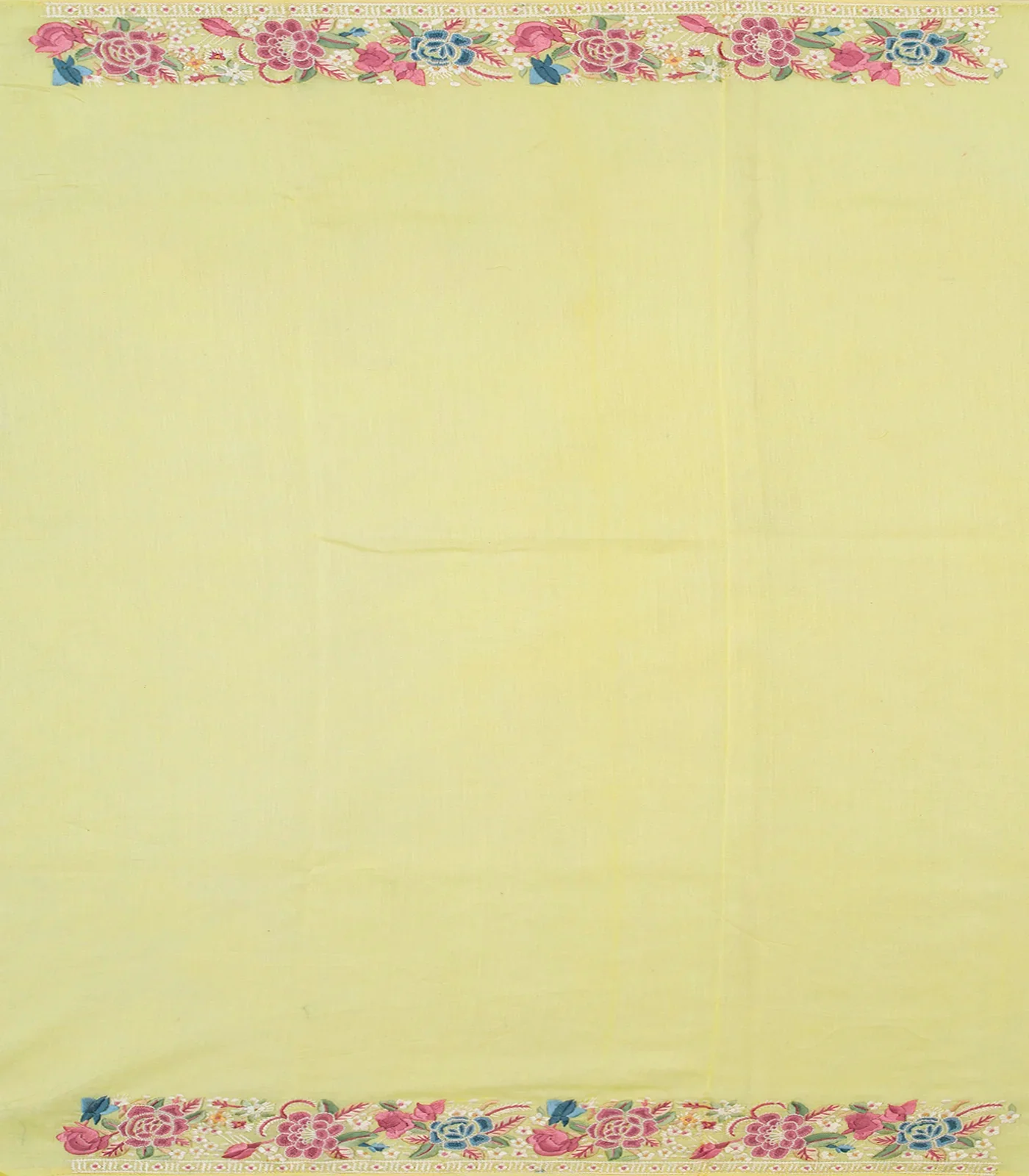 Light Yellow Organza Silk Saree With Meena Embroidered Motifs-Yellow