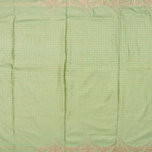 Green Rangkat Silk Saree With Embroidered Motifs-Green