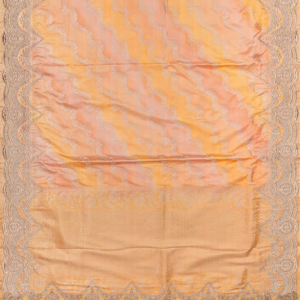 Yellow Rangkat Silk Saree With Embroidered Motifs-Yellow