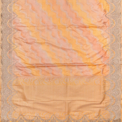 Yellow Rangkat Silk Saree With Embroidered Motifs-Yellow